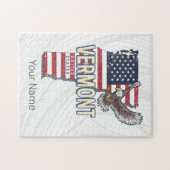 バーモント統一された州レトロ州マップヴィンテージUSA ジグソーパズル (横)