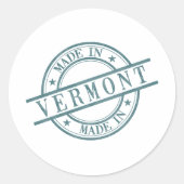 バーモント緑の丸いゴムのスタンプのロゴで作られる ラウンドシール (正面)