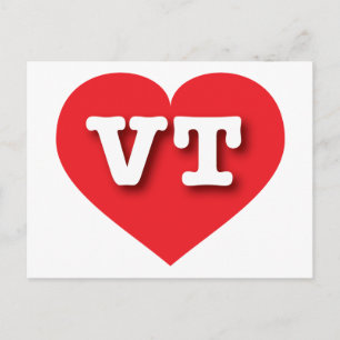 バーモント赤いハート- I love VT ポストカード