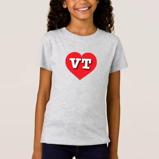 バーモント赤いハート- I love VT Tシャツ (正面)