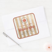 バーモント赤葉メープルシロップ1.5インチまたは3"でタップ スクエアシール (封筒)