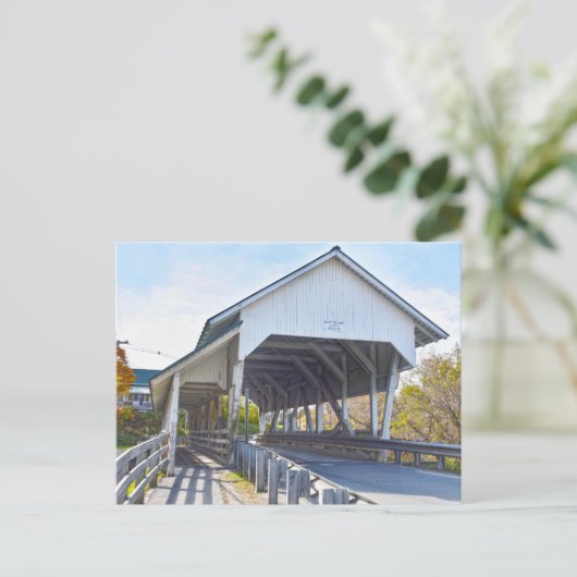 バーモント走州リンドンのミラーの屋根付き橋 ポストカード (スタンド正面)