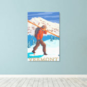 バーモント運スキーズスキー キャンバスプリント (インサイチュ (ウッドフロア))