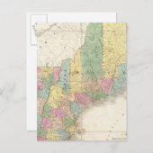 バーモント,ニューハンプシャーの地図 ポストカード (正面/裏面)