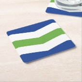 バーモント・バーリントン国旗 スクエアペーパーコースター (アングル)