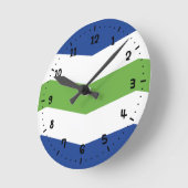 バーモント・バーリントン国旗 ラウンド壁時計 (傾斜)