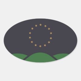 バーモント・モンペリエ国旗 楕円形シール