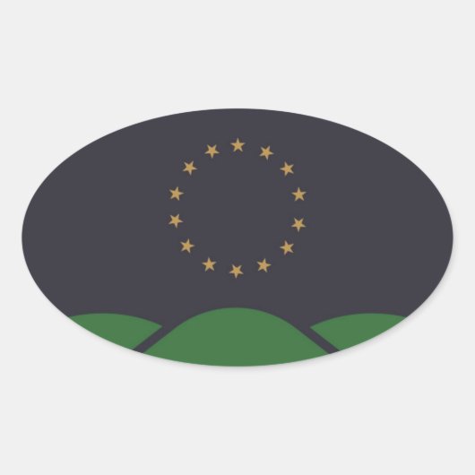 バーモント・モンペリエ国旗 楕円形シール (正面)