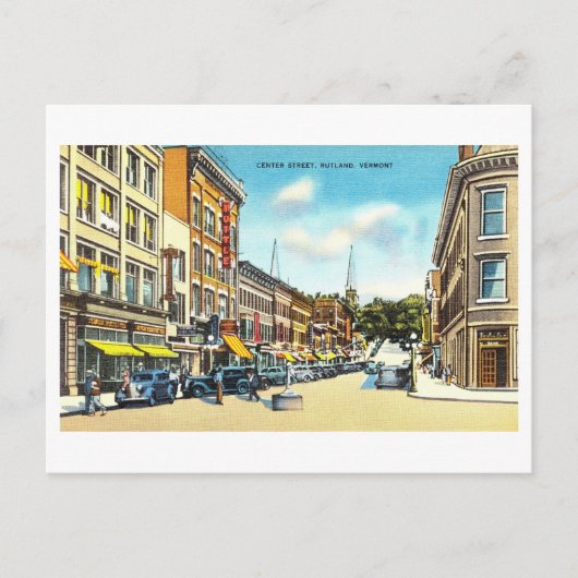 バーモント・ラットランドのヴィンテージ ポストカード (正面)