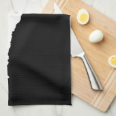 バーモント（白と黒） キッチンタオル (四つ折り)