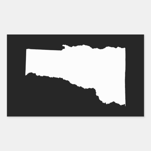 バーモント(白と黒) 長方形シール (正面)