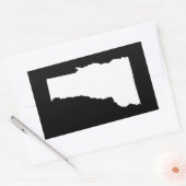 バーモント(白と黒) 長方形シール (封筒)