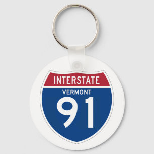 バーモントVT I-91州間高速道路シールド – キーホルダー