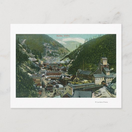 バーユクの町と山の空撮 - アイダホ州バーユク ポストカード (正面)