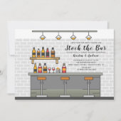 バーユニークカップルのシャワーを蓄える 招待状 (正面)