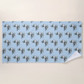 バーライナータンブラーピジョンブルーバー ビーチタオル (正面)