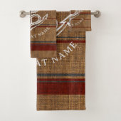 バーラエレガントップいかり航海のボートネームカスタム バスタオルセット (インサイチュ)