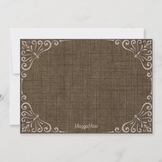 バーラッエレガントプ·ヴィンテージ·リハーサル·ディナー 招待状 (裏面)