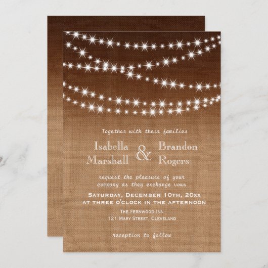 バーラッグラデーションプトゥインクルライト結婚式招待状 招待状 (正面/裏面)