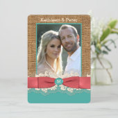 バーラッフェイクプレースボウフォトウェディング招待、アクア2 招待状 (スタンド正面)