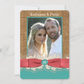 バーラッフェイクプレースボウフォトウェディング招待、アクア2 招待状 (正面)