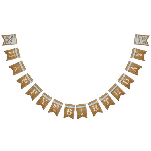 バーラップおよびシェブロンのハッピーバースデーの旗布の旗 バンティングフラッグ (全)