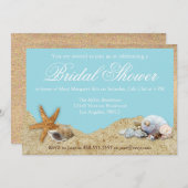 バーラップおよびビーチのブライダルシャワーの招待状 招待状 (正面/裏面)
