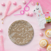 バーラップおよびレースの紙皿 ペーパープレート (パーティー)