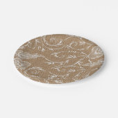 バーラップおよびレースの紙皿 ペーパープレート (アングル)