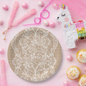 バーラップおよびレースの紙皿 ペーパープレート (パーティー)