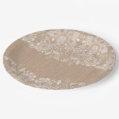 バーラップおよびレースの紙皿 ペーパープレート (アングル)