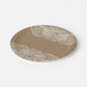 バーラップおよびレースの紙皿 ペーパープレート (アングル)