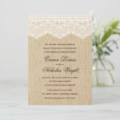 バーラップおよびレースの結婚式招待状 招待状 (スタンド正面)