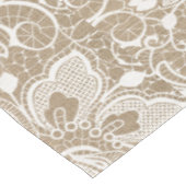 バーラップおよびレースの花のテーブルクロス テーブルクロス (アングル)