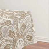 バーラップおよびレースの花のテーブルクロス テーブルクロス (インサイチュ)