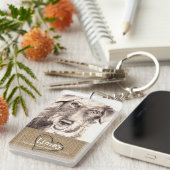 バーラップおよび詩2とのハートペット記念のKeychain キーホルダー (正面右)