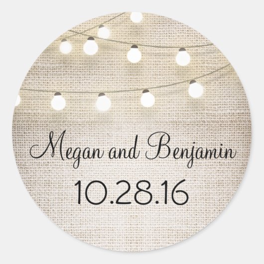 バーラップとストリングラ素朴イト ラウンドシール (正面)