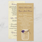 バーラップとパープルバラメイソンのjar結婚式場 プログラム (正面/裏面)