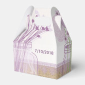 バーラップとパープルメイソンジャー結婚式の引き出物ボックス フェイバーボックス (裏面サイド)