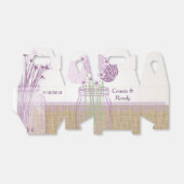 バーラップとパープルメイソンジャー結婚式の引き出物ボックス フェイバーボックス (折り畳みなし)