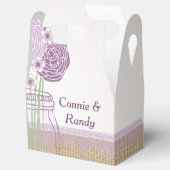バーラップとパープルメイソンジャー結婚式の引き出物ボックス フェイバーボックス (オープン)