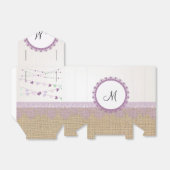 バーラップとパープル結婚式の引き出物ボックス フェイバーボックス (折り畳みなし)