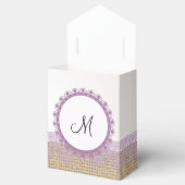 バーラップとパープル結婚式の引き出物ボックス フェイバーボックス (オープン)
