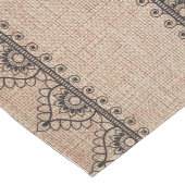 バーラップとブラックレースのプリント ロングテーブルランナー (コーナー)