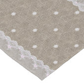 バーラップとホワイトレースのテエレガントーブルランナー ショートテーブルランナー (コーナー)