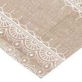 バーラップとホワイトレースのプリントロングテーブルランナー ロングテーブルランナー (コーナー)