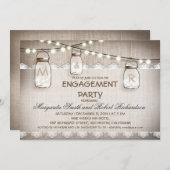 バーラップとメイスンのジャース婚約パーティ招待状 招待状 (正面/裏面)