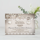 バーラップとメイスンジャースのリハーサルのディナー招待状 招待状 (スタンド正面)