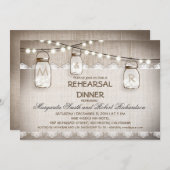 バーラップとメイスンジャースのリハーサルのディナー招待状 招待状 (正面/裏面)