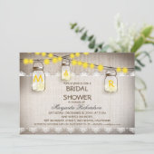 バーラップとメイソンのジャーブライダルシャワー招待状 招待状 (スタンド正面)